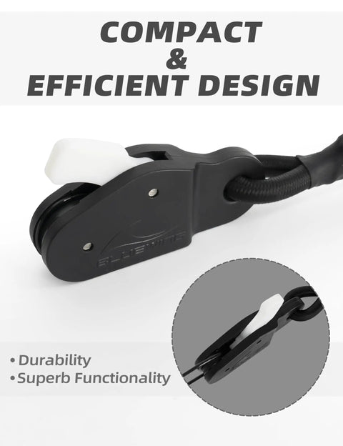 Outrigger Halyard Lock Pulley With Ball Bearing Snap Swivel For Offshore Fishing Beefed Up Line Lock System To Keep Your Halyard In Check Improved Trolling Control Black Edition, compact black pulley