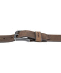 Men's Real Full Grain Saddle Leather Belt Dark Brown Size 40 Heavy Duty Waist Strap with silver buckle detail