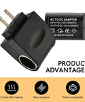 220V To 12V AC DC Converter Wall Outlet Cigarette Lighter Adapter Built Tough with ABS material for car accessories.