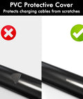 PVC protective cover for heavy duty EV charging cable holder wall mount to prevent scratches on cords.