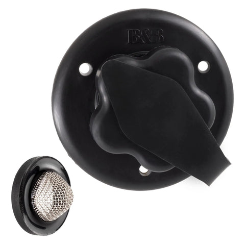 RV City Water Inlet With Brass Check Valve, Black Finish, Made In USA, Heavy Duty Construction, Secure Brass Pipe Threads For Leakproof City Water Fill And Reliable RV Hookups, front view