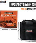 3x10 Ft Beefy Heavy Duty Lifting Sling Straps 25000 Lbs Capacity Two Pack With D Ring Shackles And Storage Bag packaging