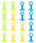 Sixteen Pack Silicone Door Stopper With Suction Cup Silent Door Stop Easy To Install For Kitchen And Office Use Assorted Colors
