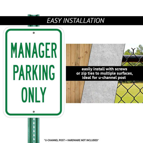 2 Pack No Parking Do Not Block Dumpster Sign Aluminum 12 By 18 Heavy Gauge Rust Free Weatherproof Waterproof Fade Resistant Built Tough For Outdoor Use, manager parking only sign on u-channel post