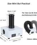 Badass Solder Fume Extractor With Triple Stage Filtration And Adjustable Speed showing compact design and flexible tube for smoke removal.