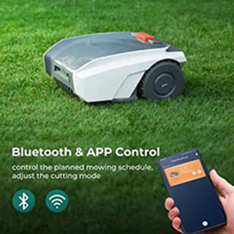 Smart Robotic Lawn Mower With App Control, Path Planning And Auto Charging For Yards Up To 1500 Square Meters, Weatherproof Gray