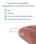 Close-up of Soft Silicone Eyeglass Nose Pads With Adhesive Air Chamber Cushion, 3.5mm D shaped for Plastic Frames, held by fingers.