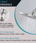 Shower Head Swivel Ball Adapter With Solid Brass Universal Angle Connector For Heavy Duty Durability, No Leak Performance, High Pressure Safe, Corrosion Resistant, No Fuss Install, Universal Fit on shower head with 30° adjustment