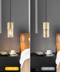 Dope Gold Pendant Lights 3 Pack Mini Modern Amber Glass Fixtures Adjustable Hanging Lamps for bedroom decor light on and off