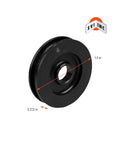 Black steel Lock Latch Cable Sheave for Rotary Lifts Replaces FJ7322 BH-7501-26, precision fit, diameter 1.5 in, guides cable