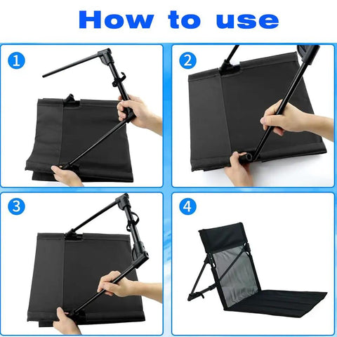 Step-by-step guide to assembling 2 Pack Foldable Camping Chairs With Mesh Backrest, Ultra Light Portable Beach Chairs.