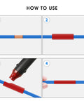 How to use Heat Shrink Tubing Kit 3 To 1 Ratio Dual Wall Electrical Insulation 48 Pcs Assortment: applying red tubing to blue wire