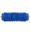 No Sweat 5 Inch Rubber Pattern Paint Roller For Walls Easy Diy Decorating Tool with blue textured rubber surface.