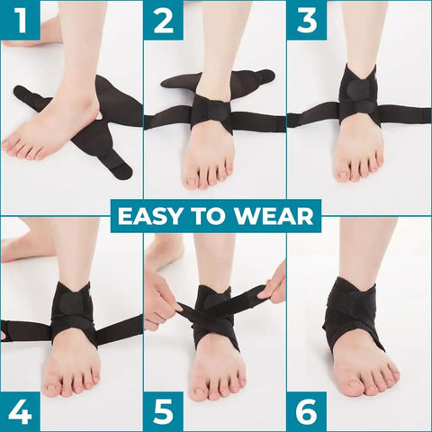 Steps to wrap the Breathable Neoprene Open Heel Ankle Support Brace With Adjustable Wrap For Pain Relief And Injury Prevention