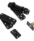Heavy Duty Concealed Pivot Door Hinge Complete Hardware Kit forged from solid stainless steel, featuring adjustable brackets for instillation.