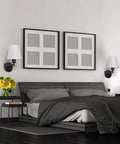 Adjustable Swing Arm Wall Sconce Set Of 2 With White Shade And Black Metal Modern Plug In Or Hardwire Wall Lamps For Bedside