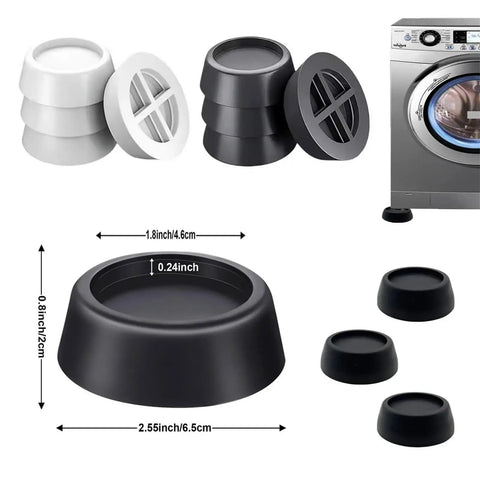 Anti Vibration Feet Pads For Washing Machines Refrigerators And Dryers No Slip Shock Absorber Floor Pads black rubber