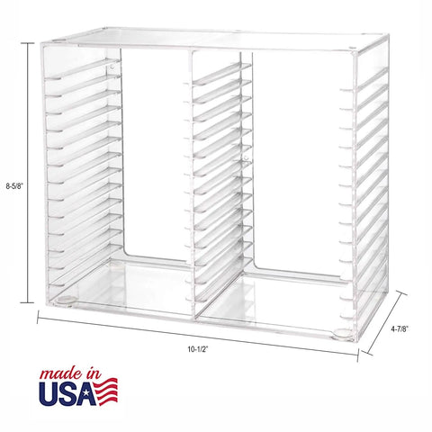 Stackable Clear Plastic CD Organizer With Rubber Feet For Home Theater Or Media Room, Holds Up To 30 Jewel Cases, BPA Free Durable American Made Design For Neat, Easy Access, Shelf Friendly Storage