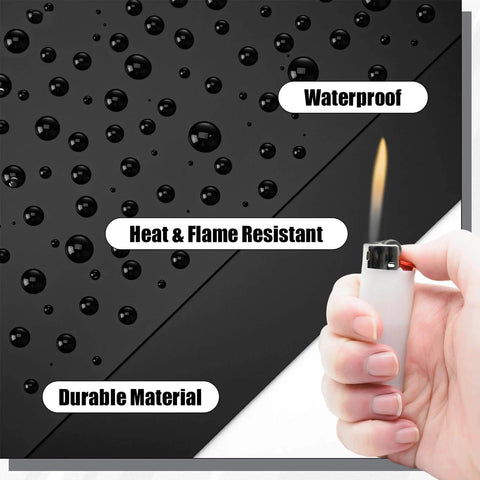 8 Pack 12 X 12 Inch Silicone Rubber Sheets One Eighth Inch Thick Heat Resistant Insulation Gasket Material demonstration with lighter flame showing heat resistance.