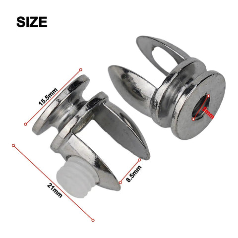 Heavy Duty Glass Shelf Clips, Adjustable Shelf Support Clamp Clips For 5mm To 8mm Glass, Partition Holder Brackets, size details shown.