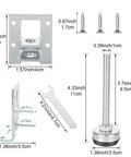 Heavy Duty Furniture Leveling Feet Set 8 Adjustable Load Levelers With Screws And Wrench 4.33 Inch Long dimensions and components