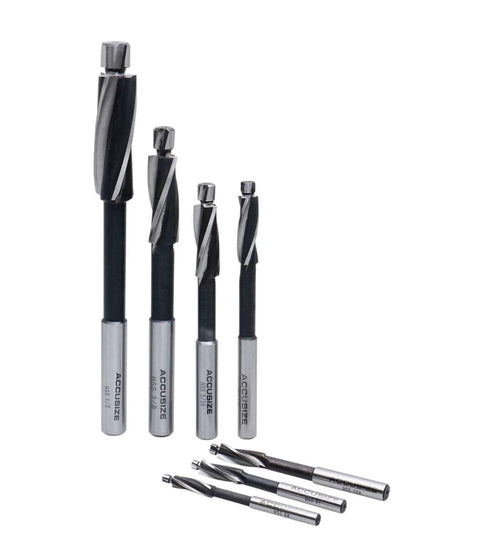 H.S.S. Solid Cap Screw Counterbore Set, 7 Piece, 3 Flute, Straight Shank, Inch Size Counterbores For Cap Screws displayed
