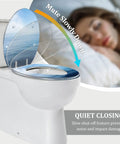 Elongated Resin Toilet Seat for Bathroom featuring a slow closing mechanism and ocean design on lid.