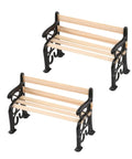 Two Pack Black One Twenty Fourth Scale Miniature Park Benches For Dollhouses Dioramas Outdoor Scene Decor Realistic Tiny Accessories 1.9 Inch Long