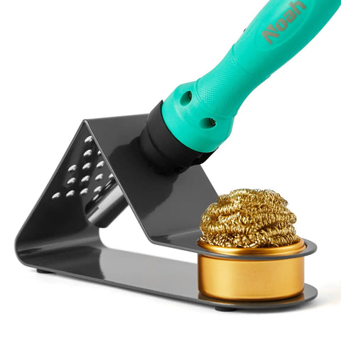 Premium Soldering Iron Holder With Brass Coil Tip Cleaner Kit No Water Needed Black Heavy Duty Stand