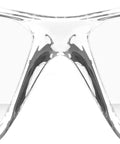 Top Tier Anti Fog Safety Glasses With Blue Bifocal Readers And Plus Point Five Magnification, front view of wrap around frame.