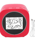 AI Sticker Printer With Voice Activated Label Maker And Thermal Printing Tech For Scrapbooking Perfect For Kids Adults With 2.4 Inch Display Rechargeable Battery For Family Game Nights showing red printer with dog graphic