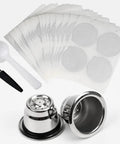 Reusable Espresso Capsules Refill Pods For Original Line Coffee Machines Stainless Steel Cups And Filters With Aluminum Foil Seals Lids And Stickers