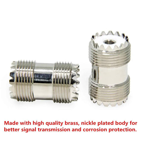 UHF Female To Female Coaxial Adapter Coupler 5 Pack For PL259 Barrel Connectors CB and Ham Radio Antenna Gear
