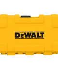 Heavy Duty Mechanics Tool Set Featuring Low Profile Ratchet And Directtorque Sockets Built Tough For Tight Squeezes Professional Grade Chrome Finish Impact Ready 3 8 Inch Drive 50 Piece yellow hard case with DeWALT logo