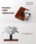 Slick Mini Bench Vise Featuring Sweet 360 Degree Rotating Ball Joint Base, Legit Aluminum Alloy Table Top Hobby Clamp Offering Flexible Multi Angle Tilting And Secure Grip For Gunpla Assembly Jewelry Repair Electronics Soldering Work, Rich Red with precision angle adjustments and tilting capability.