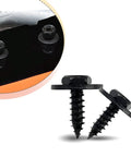 Heavy Duty Hex Head Self Tapping Screws For Auto Bumper Hood Trim 20 Pack Slick Black Finish Rust Proof Fasteners close up view