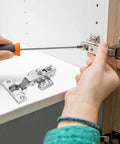 Installation of Soft Closing Frameless Cabinet Hinges Two Pack For Replacement Doors With Hydraulic Slow Close Hidden Damping Clean Modern Look
