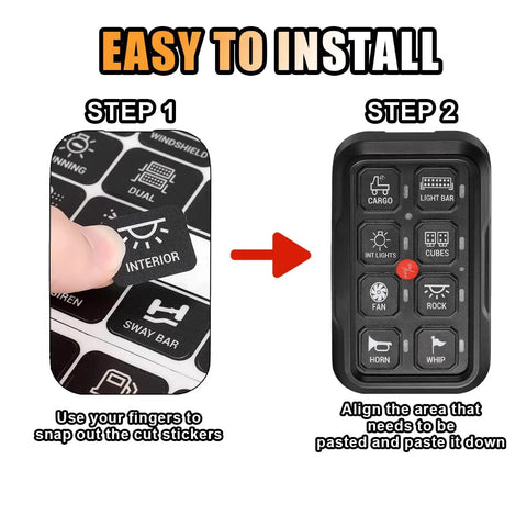 Instructions for applying 120 Piece Car Switch Panel Sticker Kit With 0.7 By 0.58 Inch Labels For Auto Dash Panels.