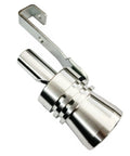 XL Size Aluminum Alloy Universal Turbo Sound Exhaust Muffler Pipe Whistle Car Roar Maker 2 Pack Silver Tone close-up view