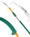 23ft Reach Tree Pruning Saw For Easy High Reach Yard Work No Ladder Needed Telescopic Manual Lightweight Extendable Pole Saw With Sharp Carbon Enriched Blade For Efficient Tree Maintenance And High Reach Branch Cutting, visible blade and pole detail.