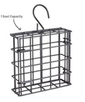 Single Cake Suet Cage Bird Feeder For Clinging Birds Holds One Suet Cake Or Small Seed Cakes Black Durable Cage Feeder