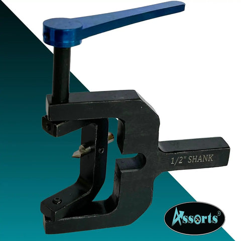 Straight Up Kickass Ball And Radius Turning Tool For Bench Top Metal Lathe Shapes Slick Curves in black and blue clamp design.