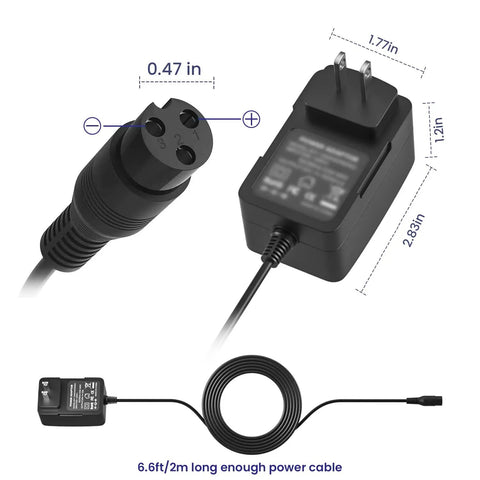 24V Electric Scooter Charger For Razor E100 E125 E150 E175 E200 E300 And More with inline three prong socket and cord
