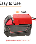 RC Car Battery Adapter Converter Kit For 18V DIY Cars And Trucks with 12AWG wire harness, ABS shell, easy install shown.