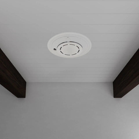 Automatic Heat Activated Fire Suppression Device With 135 Degree Sensor mounted on ceiling, designed for kitchens and offices.