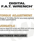 Digital FAT Firearms Accurizing Torque Wrench With Interchangeable Bits And LCD Display packaging details.