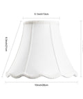 White Bell Scalloped Table Lamp Shade With Brass Harp Set 5 Inch Top 10 Inch Bottom 8 Inch Height Double Layer Polyester Fabric