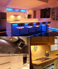 Modern kitchen with G8 Base 20W Halogen Light Bulbs 120V Under Cabinet Puck Replacements 1.38 Inch Length Bi Pin 360 Degree Beam