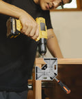 A person using Heavy Duty Corner Clamp 4 Pack 90 Degree Right Angle Clamp With Adjustable Aluminum Alloy Swing Jaw And Single Handle for woodworking.