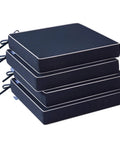 Navy Outdoor Chair Cushions Set Of 4, 18.5x16x3 Inches, Waterproof Patio Seat Cushions stacked with adjustable ties, fade resistant